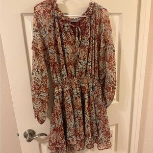 Chic Floral Long Sleeve Dress